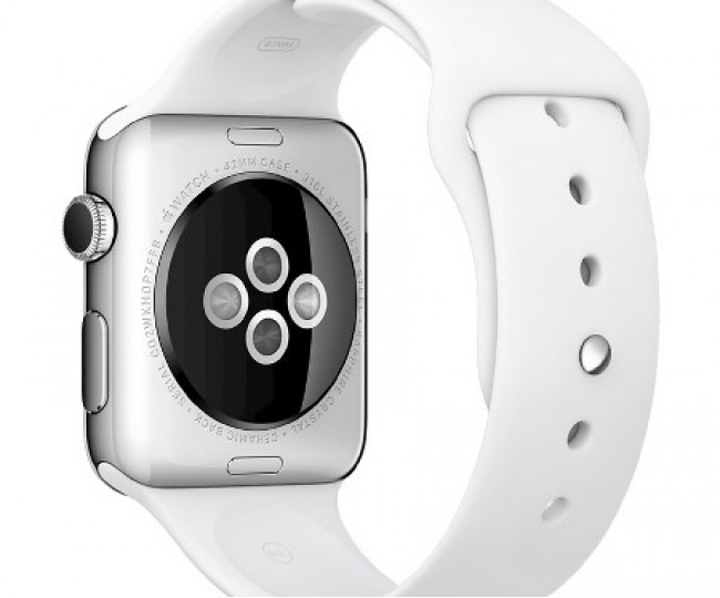 Apple Watch series 2 42mm Stainless Steel Case with White Sport Band (MNPR2) 5/5  б/у + новый ремешок Milanese Loop в ПОДАРОК