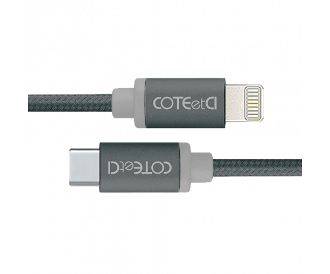 Кабель Lightning COTEetCI M38 Type-C to Lightning Cable 1.2m Black (CS2151-BK)