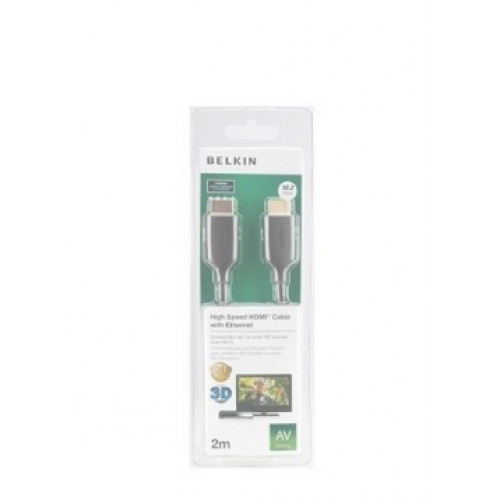 Кабель BELKIN HDMI (AM/AM) High Speed w/Ethernet 2м, BLACK,GOLD F3Y021bt2M