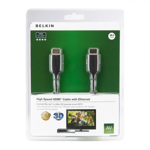 Кабель HDMI (AM/AM) Belkin High Speed w/Ethernet 15м, Black/Черный F3Y021bf15M