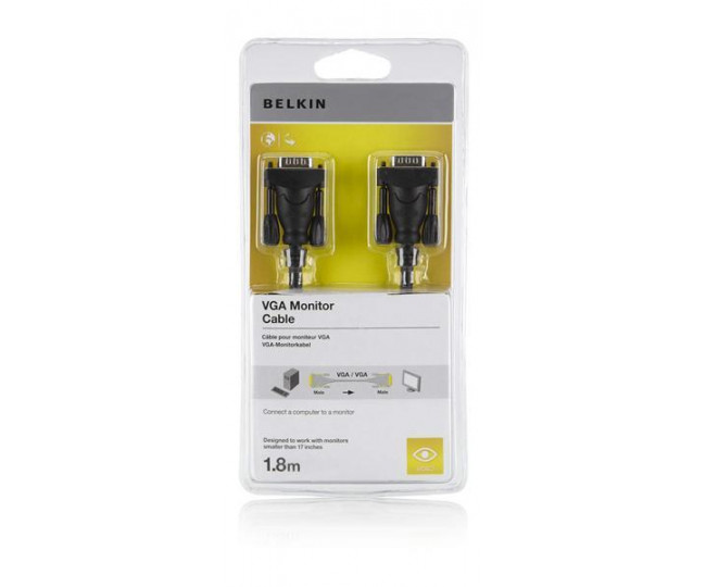 Кабель VGA (HDDB15M/M) BELKIN 1.8м Blister F2N028bt1.8M