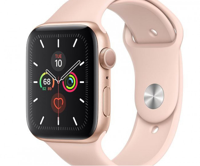 Apple Watch Series 5 44mm Gold Alum. w. Pink Sand Sport b. Gold Alum. (MWVE2) б/у