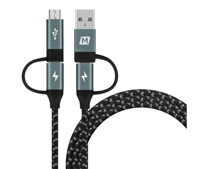 Кабель Momax 4 in 1 USB C to USB A to Micro-1.2m Black (DC12D)