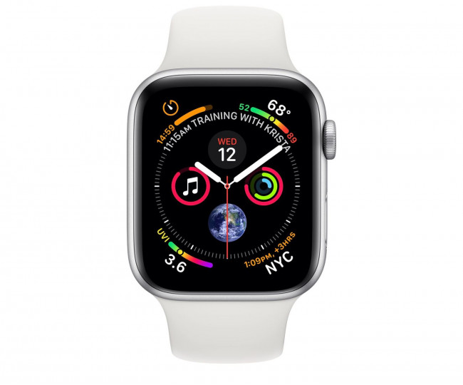 Apple Watch Series 4 (GPS + Cellular) 44mm Silver Aluminum Case with White Sport Band (MTUU2) б/у