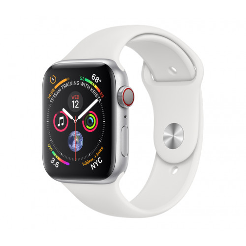 Apple Watch Series 4 (GPS + Cellular) 44mm Silver Aluminum Case with White Sport Band (MTUU2) б/у