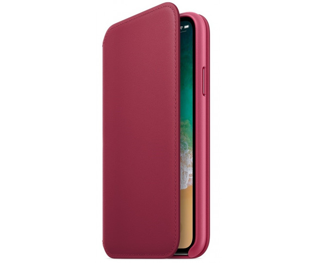 Apple iPhone X Leather Folio - Berry (MQRX2) без коробки