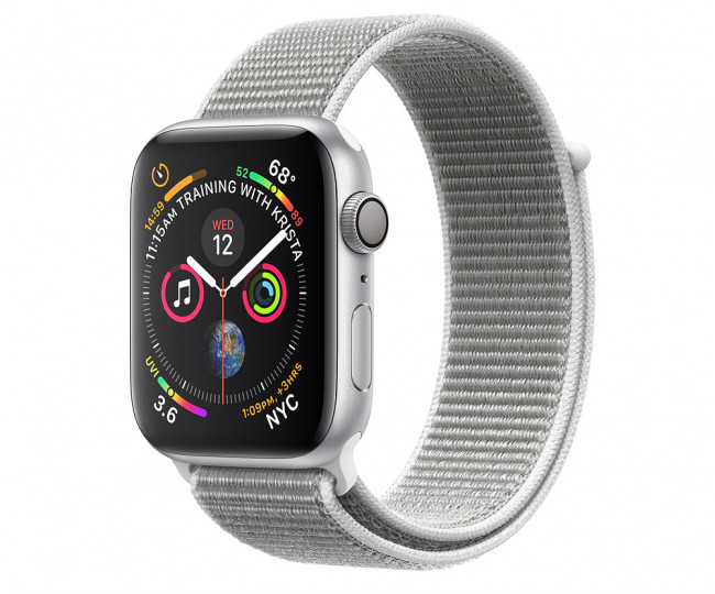 Apple Watch Series 4 (GPS) 44mm Silver Aluminum with Seashell Sport Loop (MU6C2) б/у