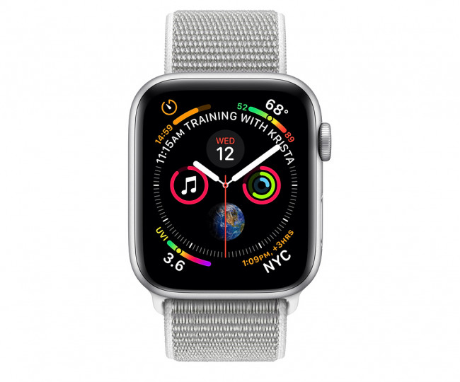 Apple Watch Series 4 (GPS) 44mm Silver Aluminum with Seashell Sport Loop (MU6C2) б/у