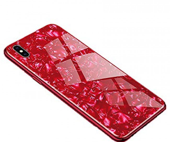 Чохол Proda Glass Marble для iPhone XS Max Red