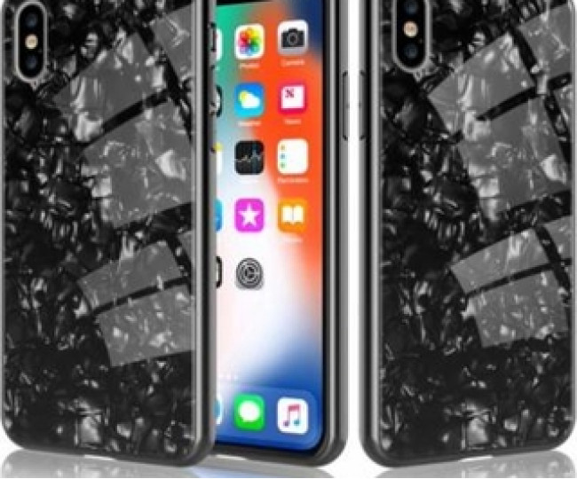 Чохол Proda Glass Marble для iPhone XS Max Black