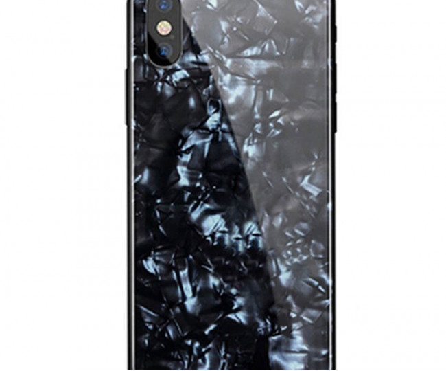 Чохол Proda Glass Marble для iPhone XS Max Black