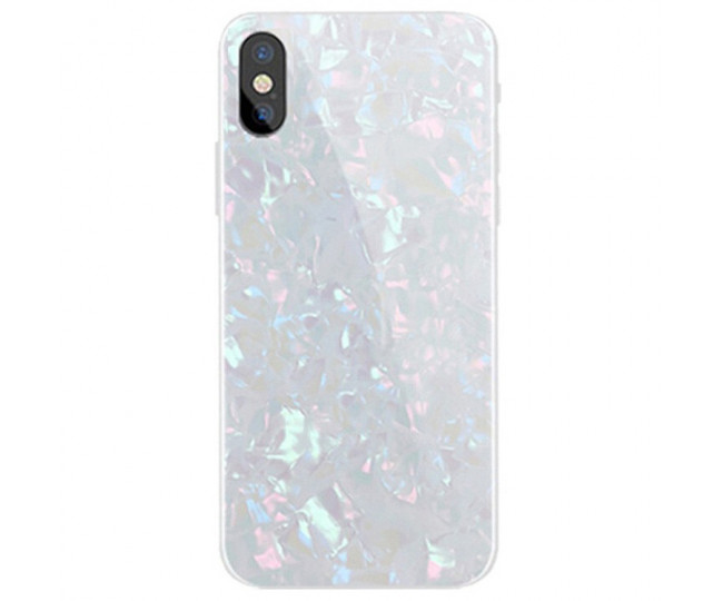 Чохол Proda Glass Marble для iPhone XS Max White