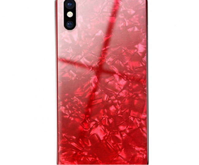 Чохол Proda Glass Marble для iPhone XS Max Red