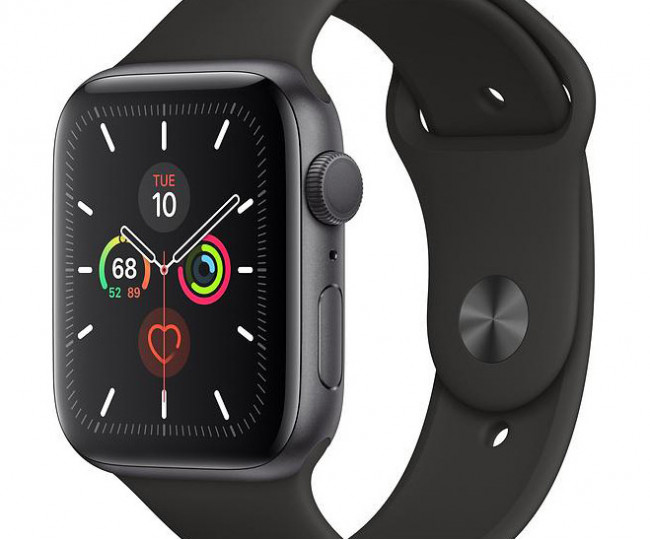 Apple Watch Series 5 GPS + Cell 44mm Space Gray Aluminum Case with Black Sport Band (MWW12, MWWE) б/у