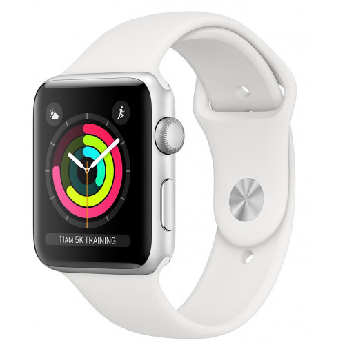 Apple Watch Series 3 42mm GPS Silver Aluminum Case with White Sport Band (MTF22) б/у 