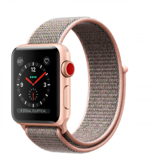 Apple Watch Series 3 GPS + Cellular 38mm Gold Aluminum Case with Pink Sand Sport Loop (MQJU2) б/у