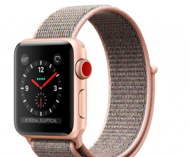 Apple Watch Series 3 GPS + Cellular 38mm Gold Aluminum Case with Pink Sand Sport Loop (MQJU2) б/у