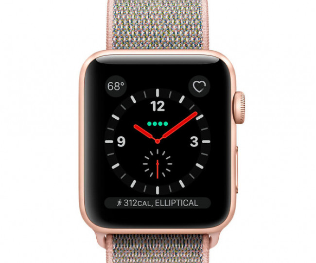 Apple Watch Series 3 GPS + Cellular 38mm Gold Aluminum Case with Pink Sand Sport Loop (MQJU2) б/у