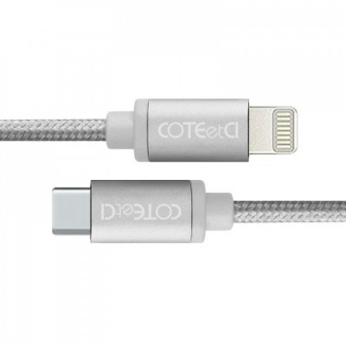 Кабель Lightning COTEetCI M38 Type-C to Lightning Cable 1.2m Silver (CS2151-TS)