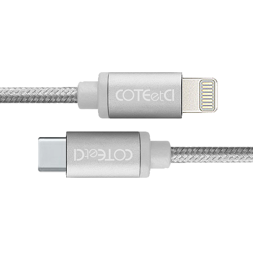 Кабель Lightning COTEetCI M38 Type-C to Lightning Cable 1.2m Silver (CS2151-TS)