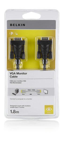 Кабель VGA (HDDB15M/M) BELKIN 1.8м Blister F2N028bt1.8M