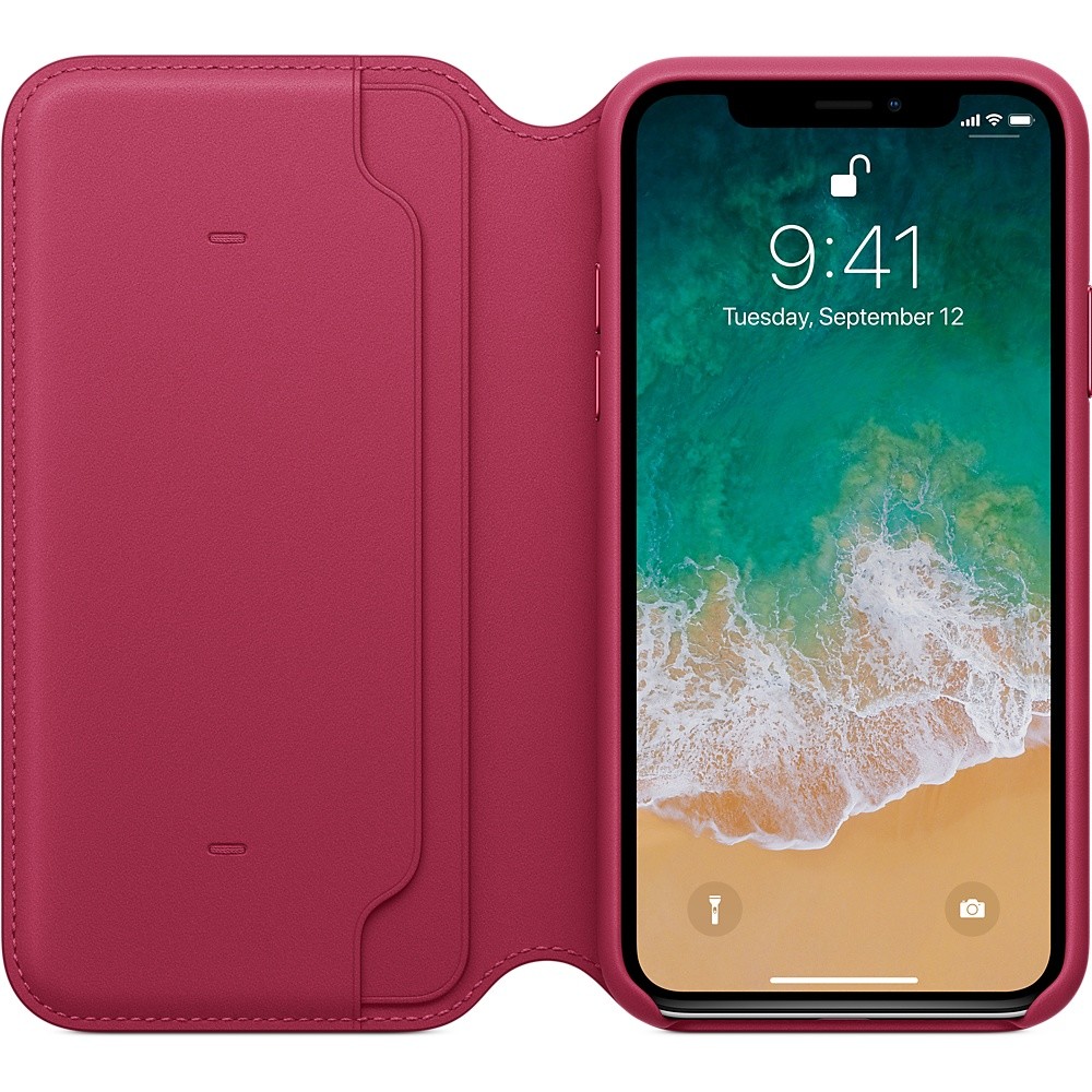 Apple iPhone X Leather Folio - Berry (MQRX2) без коробки