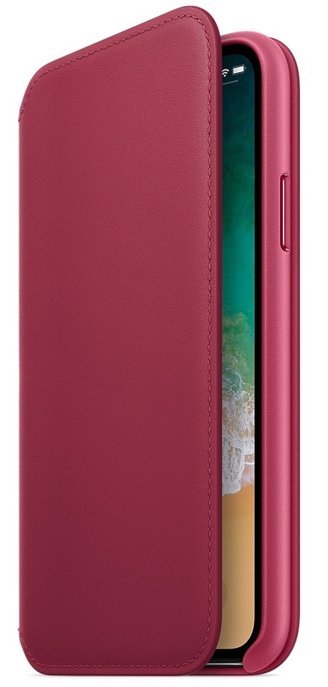 Apple iPhone X Leather Folio - Berry (MQRX2) без коробки