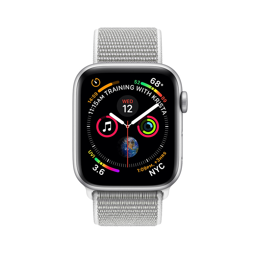 Apple Watch Series 4 (GPS) 44mm Silver Aluminum with Seashell Sport Loop (MU6C2) б/у