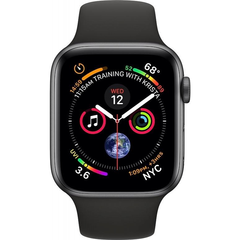 Apple Watch Series 4 GPS 44mm Space Gray Aluminum Case with Black Sport Band (MU6D2) б/у