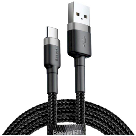 Кабель Baseus Cafule USB to Type-C Black/Grey (CATKLF-BG1)